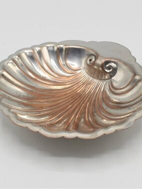 Antique Silver on Copper Shell Dish